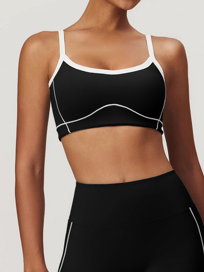 Seamless Contrast Binding Sports Bra